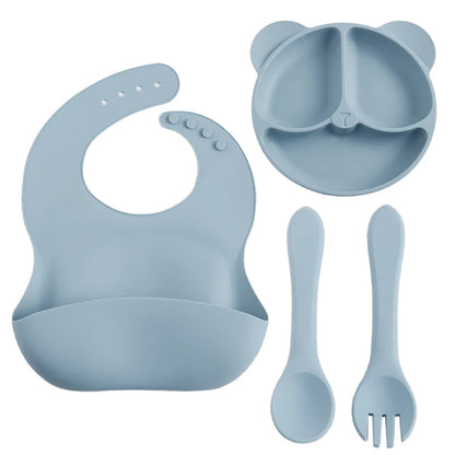 Giggle Gobble Baby Bib/Silicone Divided Plate Set