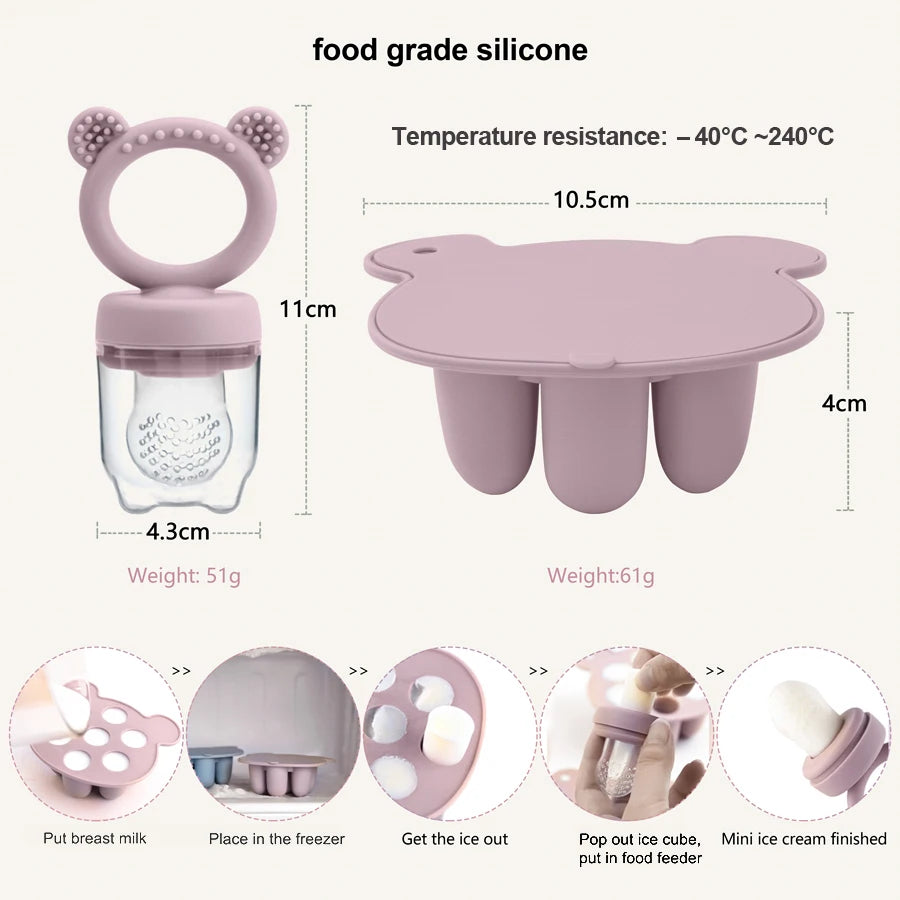 Giggle Gobble Baby Feeding Pacifier w/ Tray for Freezing