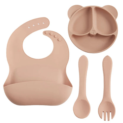 Giggle Gobble Baby Bib/Silicone Divided Plate Set